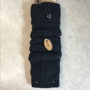 Black Knit Button Legwarmers / Boot Topper